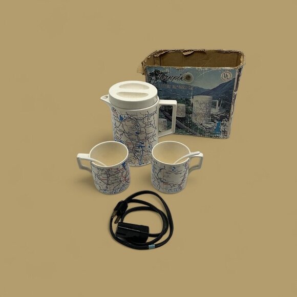 Turnpike 5 Pc Electric Hot Drink Set MCM Collectible From National Silver Co. - Picture 3 of 16